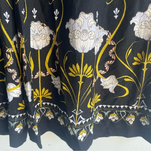 By Anthropologie floral wide leg pants black 22638 - Picture 8 of 13